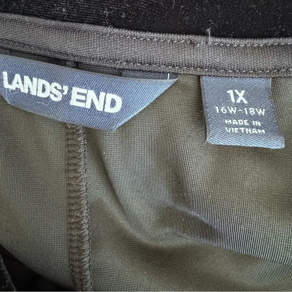 Land’s End Black Velour Mini Dress Tunic Straight V-neck 3/4 Sleeve 1X ( 16-18W) - Picture 7 of 9